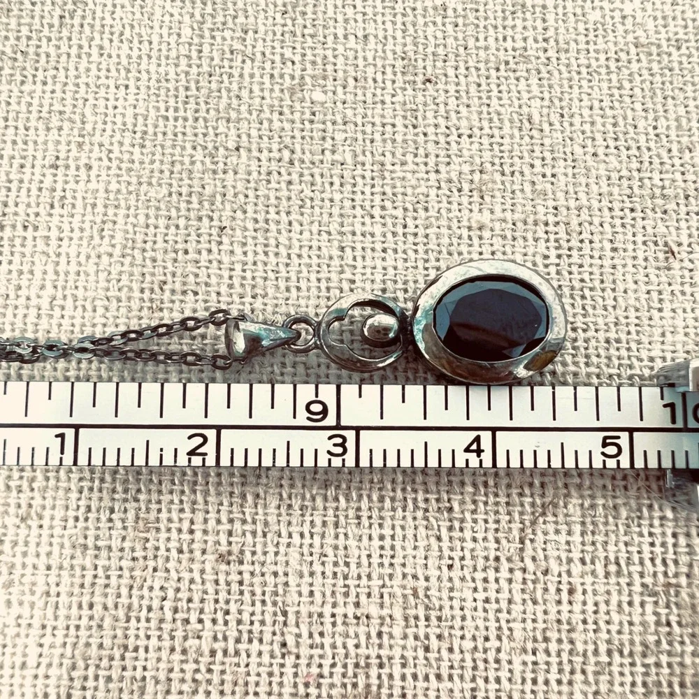 Sterling SilverDark Red Garnet Necklace and Earring Set